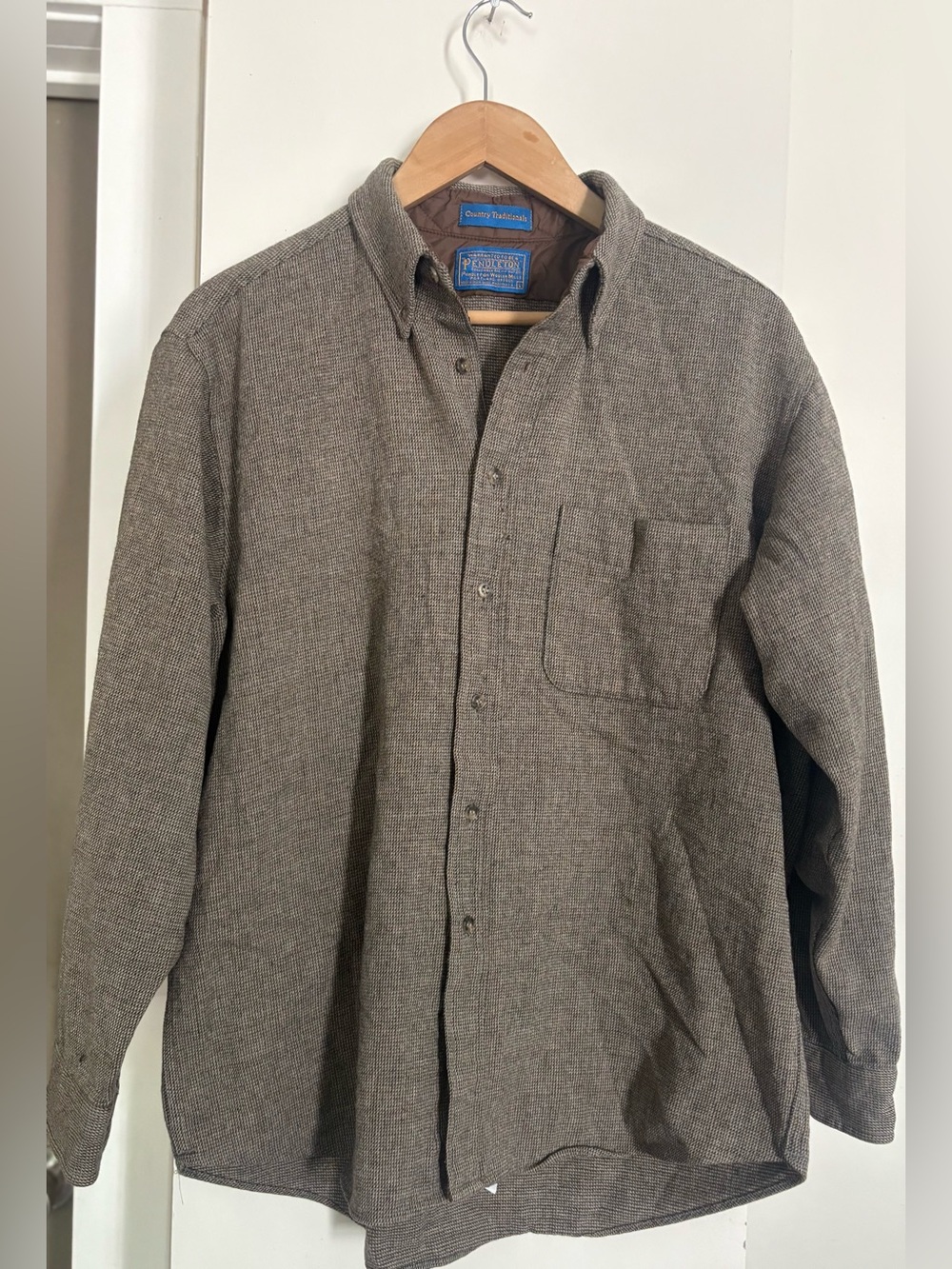 Mens 100% Wool Pendleton Button Down Shirt